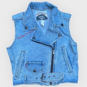 RARE VINTAGE RAMPAGE Authenthic Harley Davidson Jean/Denim Biker Vest